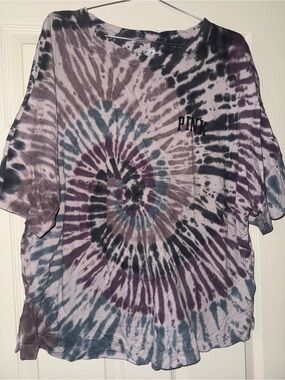 PINK Victoria's Secret Tie-Dye Short Sleeve Tee - Purple, Black, Blue